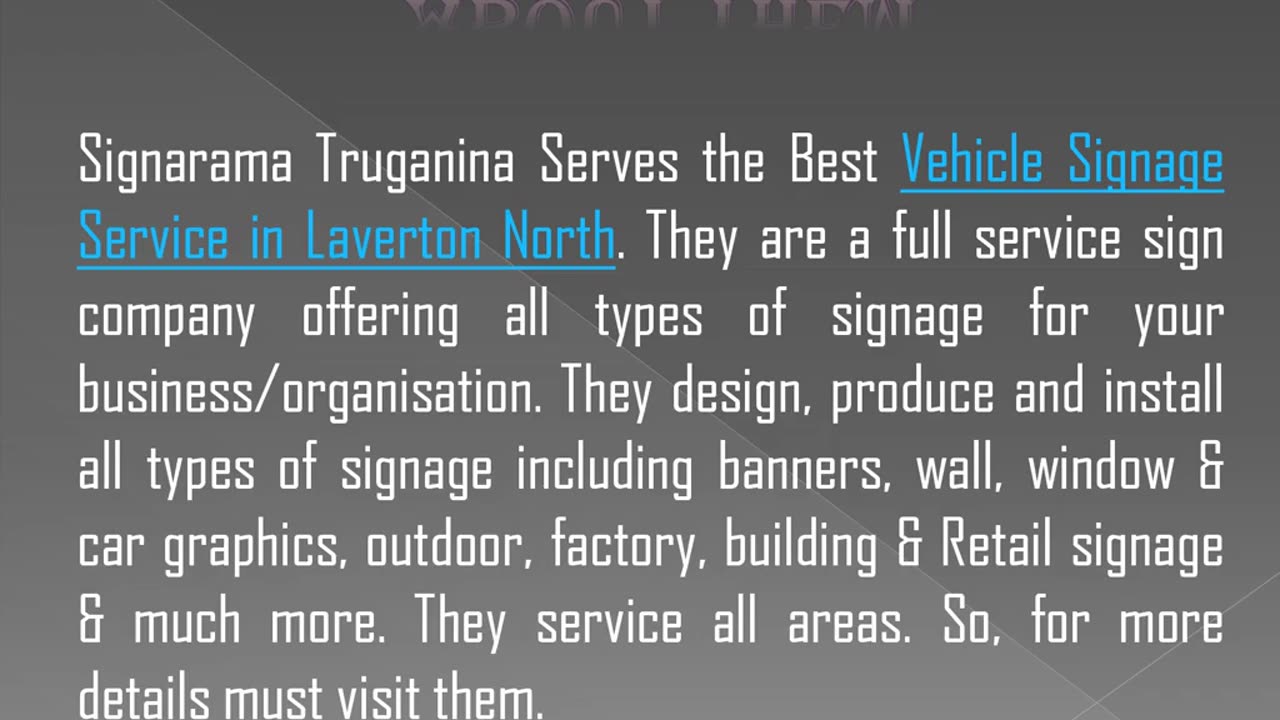 Want to get the Best Outdoor Signage Facility in Laverton North