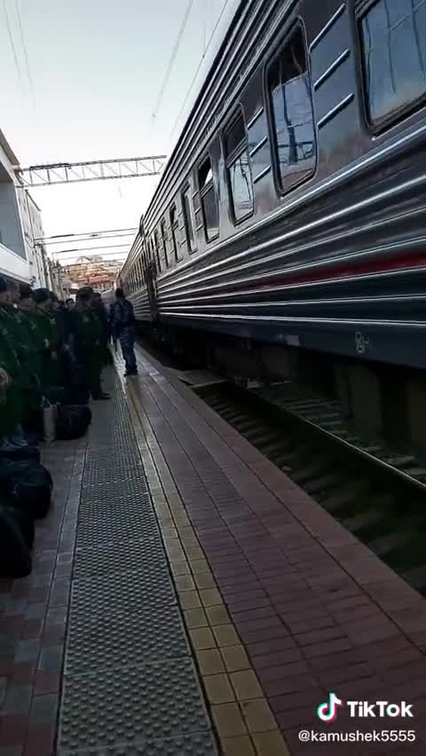 Makhachkala, Dagestan. Troops being loaded onto trains