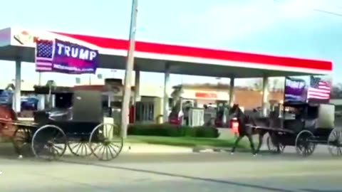 🎩 "Amish Decked Out Trump Flags! Amish Rally in PA for Trump Amish 4x4