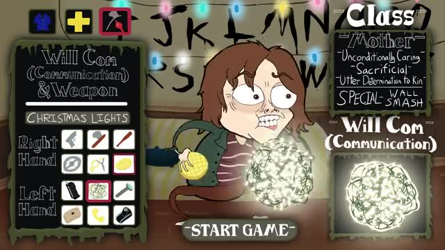 STRANGER THINGS VIDEO GAME JOYCE BYERS CHARACTER CUSTOMIZATION PARODY