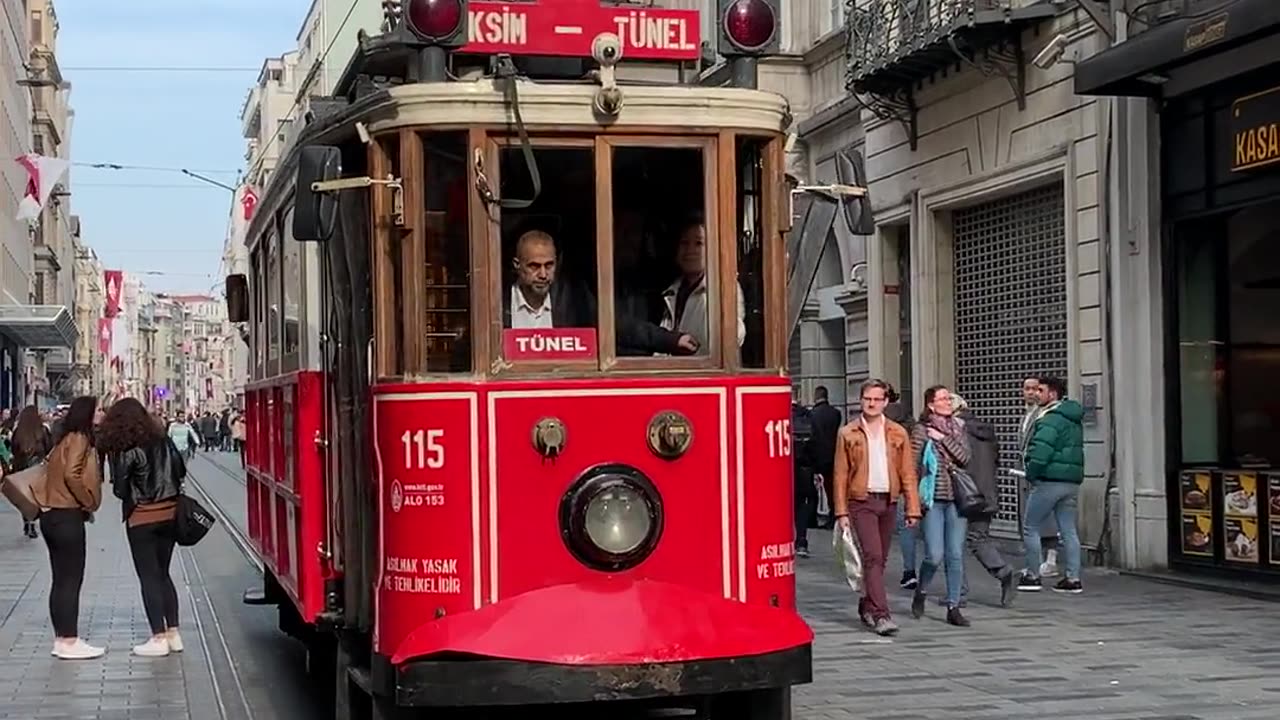 Istanbul street train view