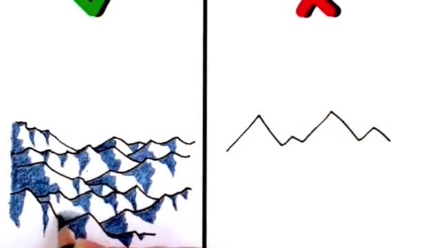 Drawing mountains 🧑🎨🎨 #drawing #howtodraw #tutorial #art #foryou