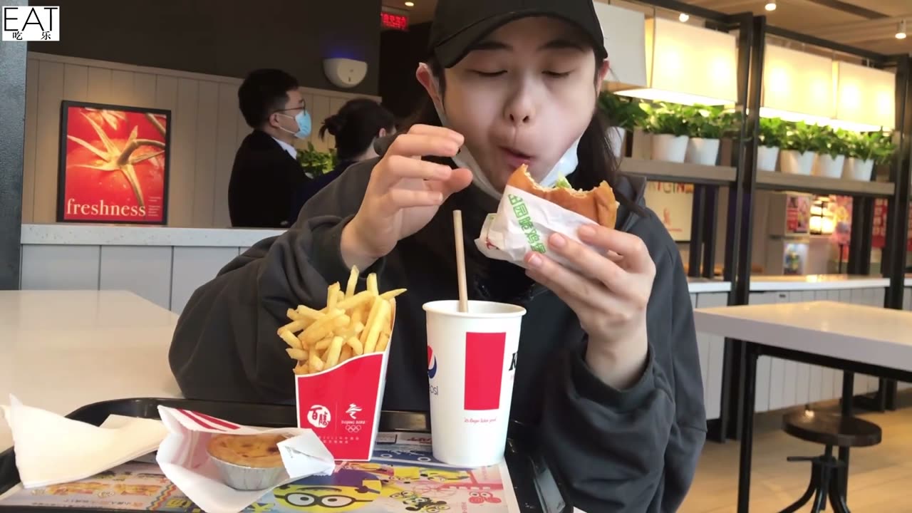 KFC Pastoral Crispy Chicken Burger, 1 set meal, and a pork leg snail noodle at