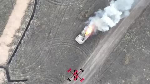 Ukrainian Drones Fry Russian APC