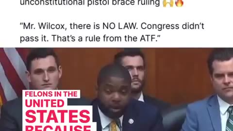 Congressman: Knows the Constitution (Article 1 Section 1); ATF regulatory agency