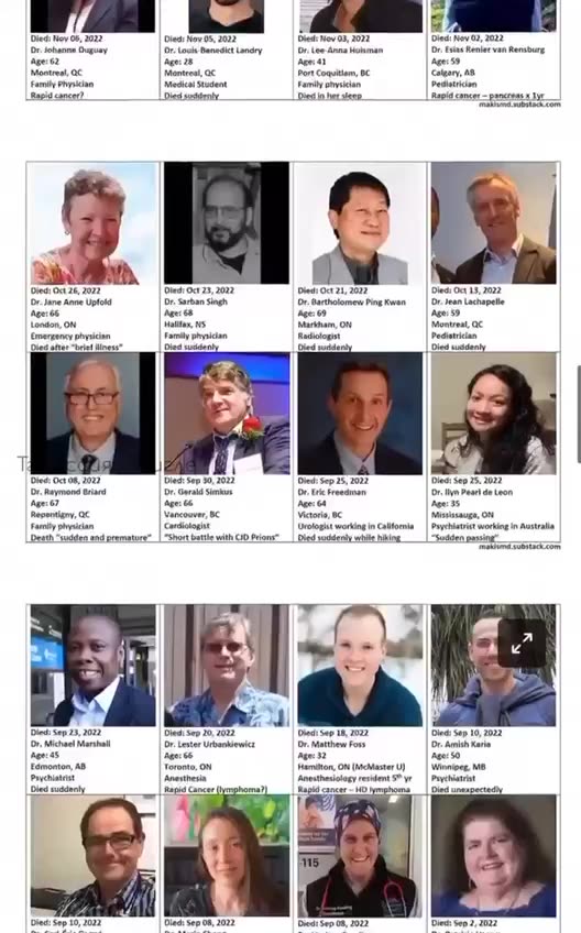 132 Canadian DOCTORS have "DIED SUDDENLY" since the rollout of the c0vid vaccine in Canada.