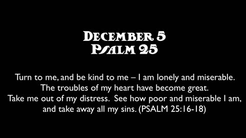 Advent Devotions on the Psalms: December 5, Psalm 25