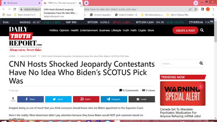 Chaos News Special Jeopardy Contestants Don't Know Who Biden's SCOTUS Pick Was Edition