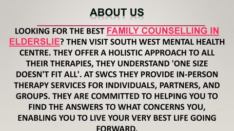 Best Family Counselling in Elderslie
