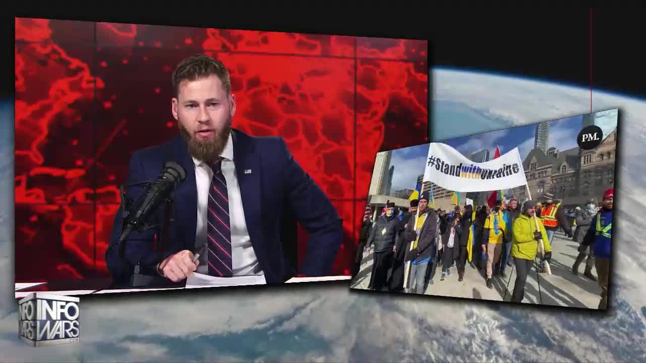 Christia Freeland Who Banned Trucker Protests Marches With Stand Ukraine Protest In Canada
