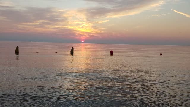 Beautiful sunrise in the east sea of KOREA