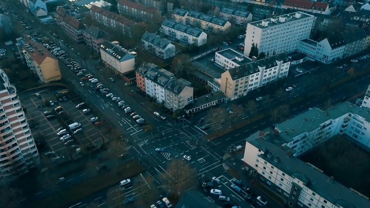 City life drone shoot video