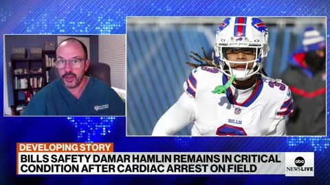 NFL player Damar Hamlin still in critical condition after cardiac arrest