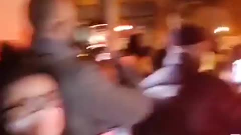 Anti-Israel protesters enter a restaurant in Canada