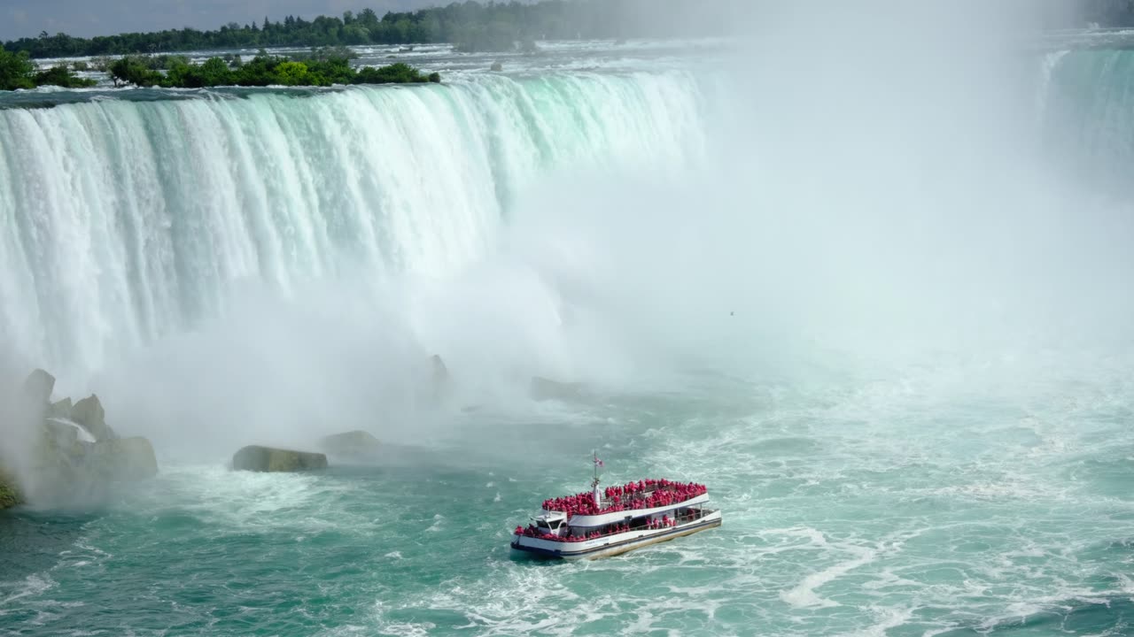 People Riding Ferry Boat at the Niagara Falls