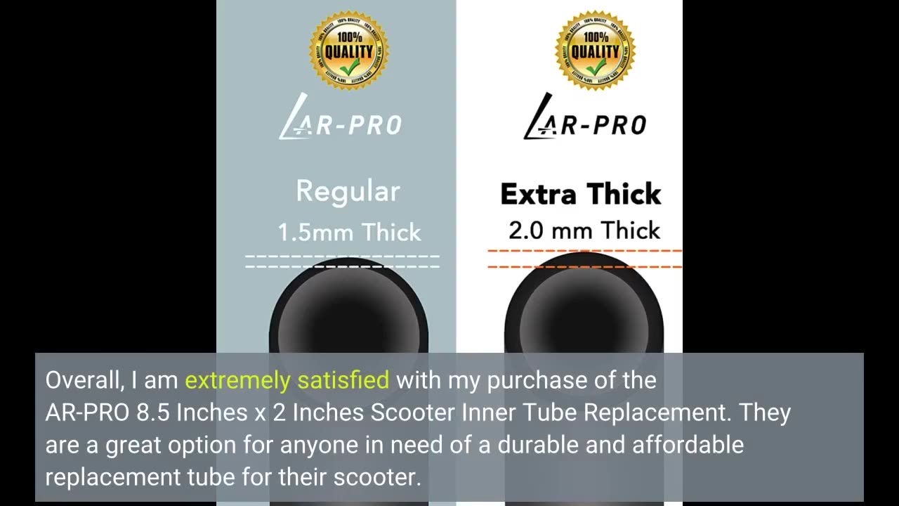 Customer Comments: AR-PRO (2-Pack) 8.5 Inches x 2 Inches Scooter Inner Tube Replacement - 5075...