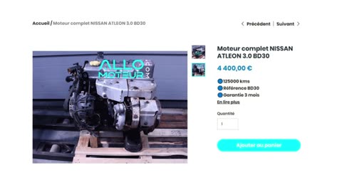 ALLOMOTEUR.COM - Moteur complet NISSAN ATLEON 3.0 BD30