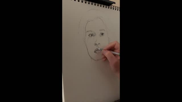 Time-lapse video portrait drawing of Emma, Butlers in Love. Stacey Farber.