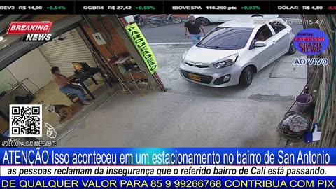 ATENÇÃO Isso aconteceu em um estacionamento no bairro de San Antonio