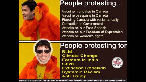 Why is protesting Justin Trudeau a sin in Canada?