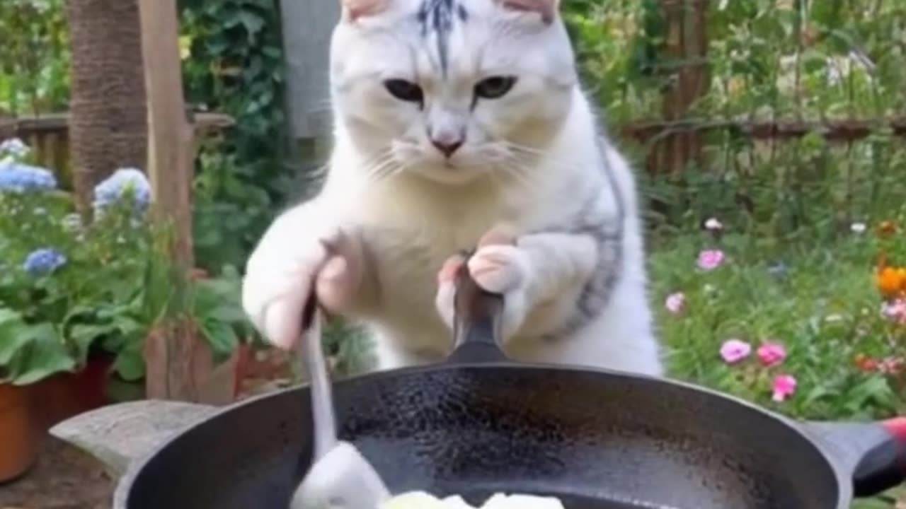 Cheff kitty in action