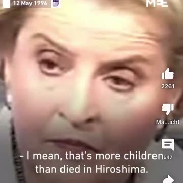 Albright - War is Worth Civilians Lives - Historical Vid