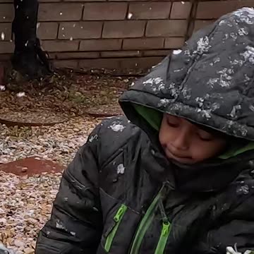 Kids having fun with snow