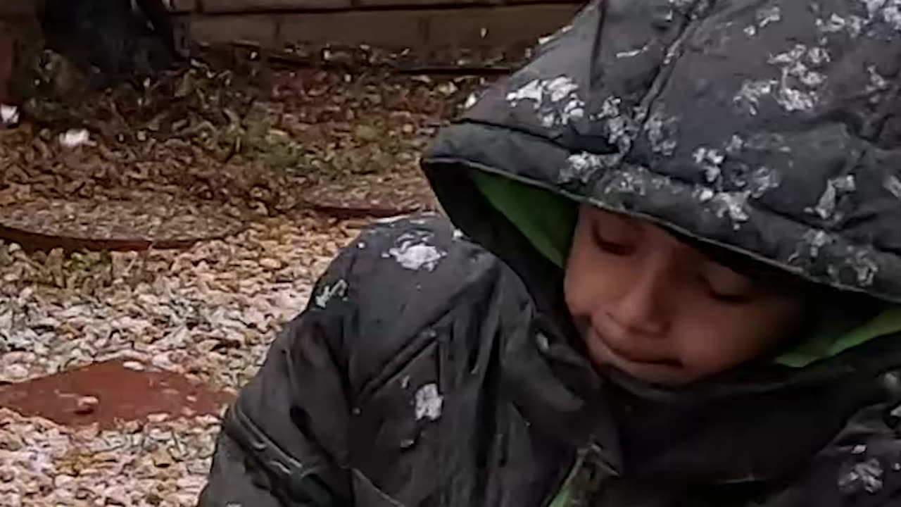Kids having fun with snow