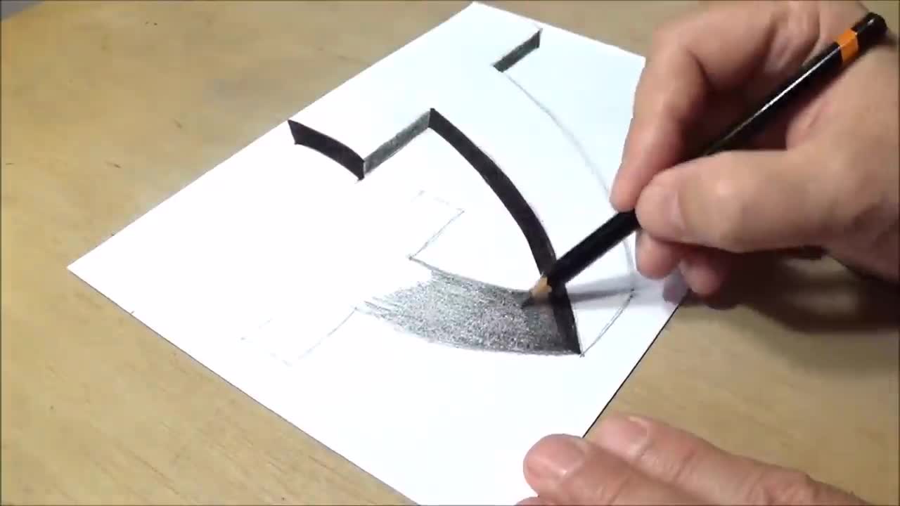 Very Easy - Drawing 3D Letter T