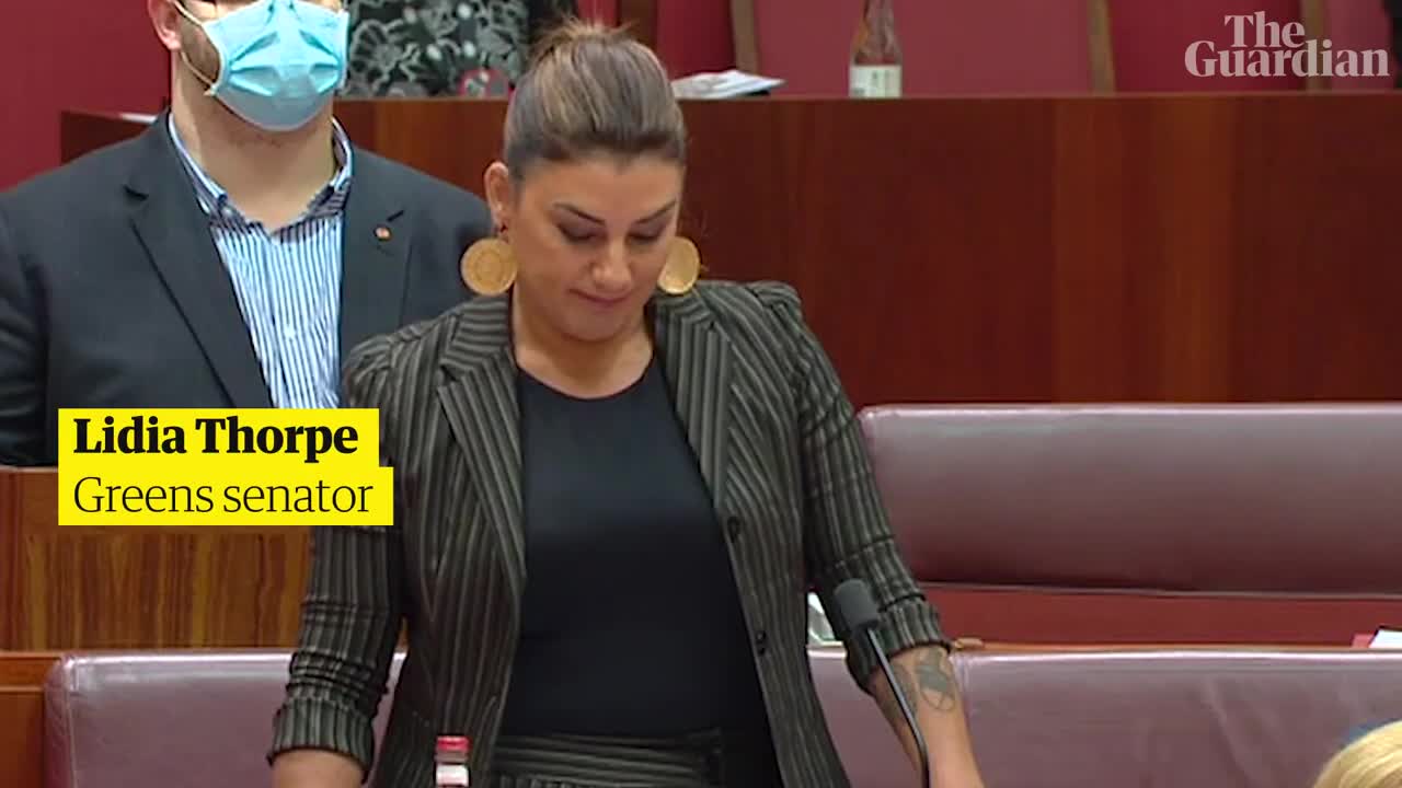 Lidia Thorpe addresses Senate on ex-bikie relationship: 'I'm not going anywhere'