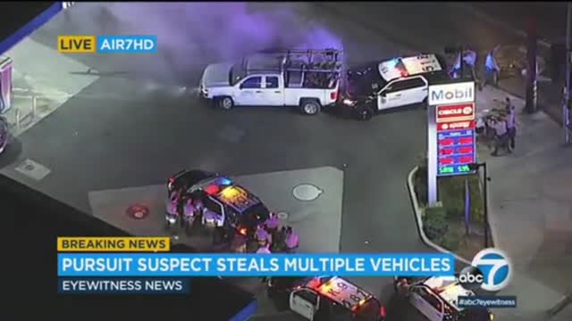 PURSUIT SUSPECT STEALS MULTIPLE VEHICLES