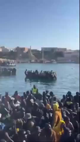 Lampedusa island, Italy. See all the women? Tell me this isn't a planned invasion.