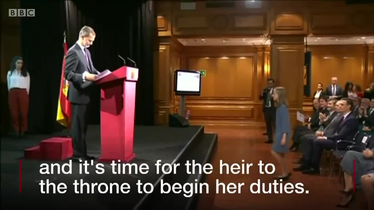 Spain's princess delivers her first speech - BBC News