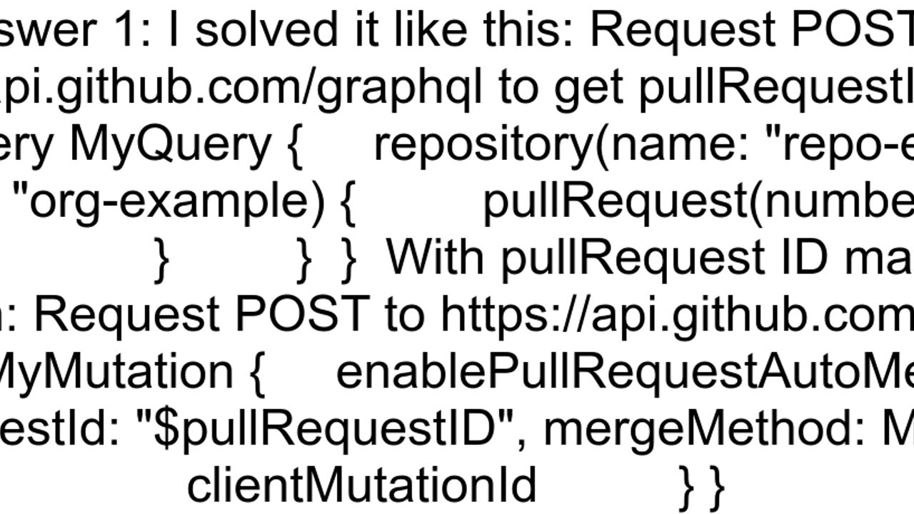 How do I enable automerge on a github pull request via the Rest API