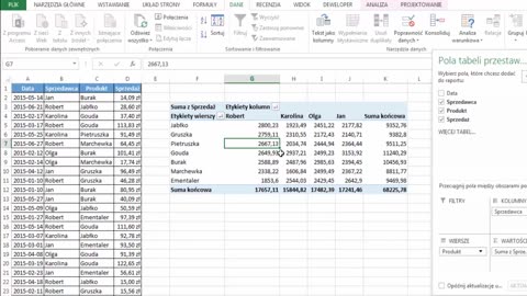 Excel - sortowanie automatyczne i ręczne