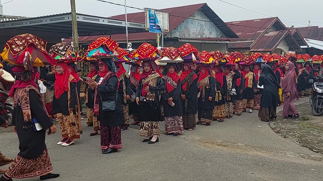 busy doing traditional procession in Minangkabau