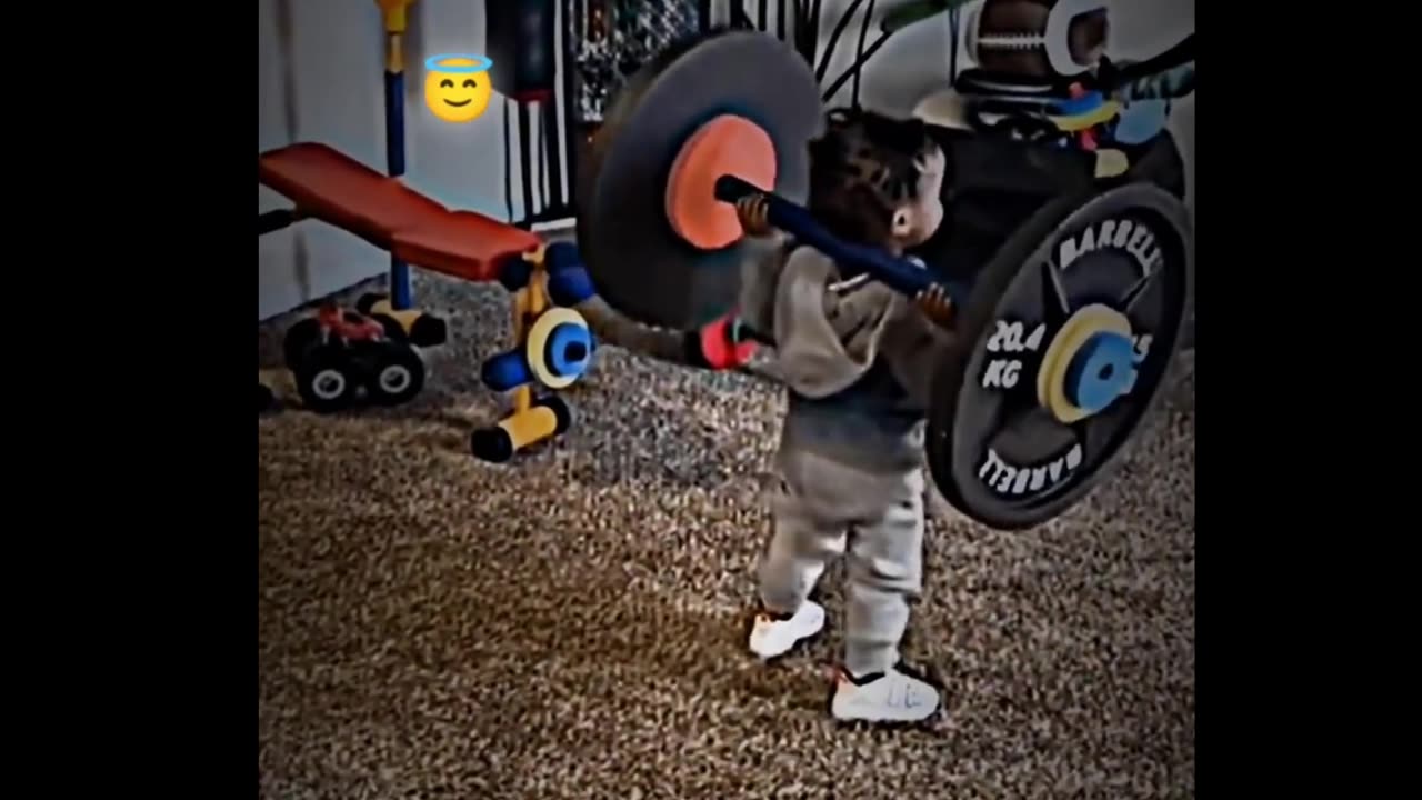 Little boy at a gym🏋️ time workout😂