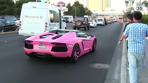 Will a little sister refuse a pink Daniel# Super Running # Men's Dream # Lamborghini