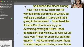 Bible Study on Shepherding the flock of God (1 Peter 5)