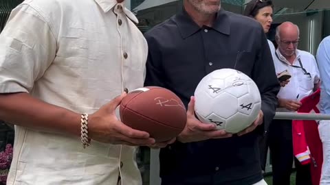 Kansas city chiefs QB Oatrick Mahomes and Zinadine Zidane linked up at the Miami Grand Pix