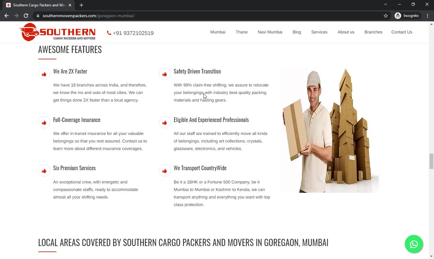 Southern Cargo Packers and Movers in Goregaon