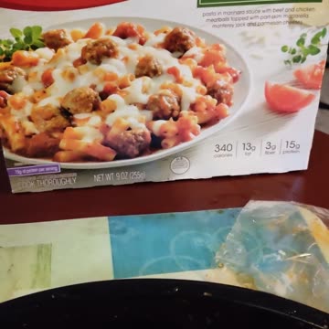 Eating Smart Ones Three Cheese Ziti With Meatballs, Dbn, MI, 8/8/23