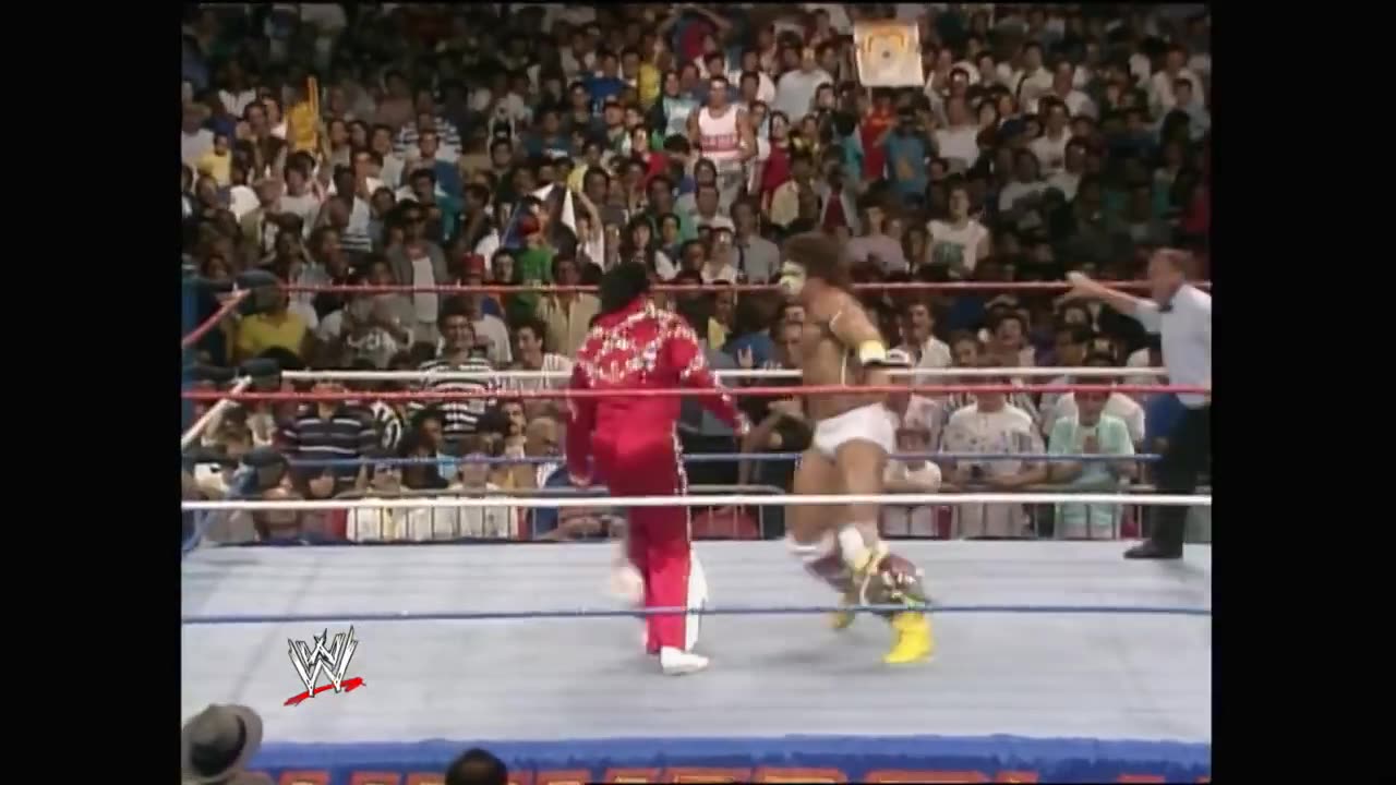 The Ultimate Warrior vs. The Honky Tonk Man | WWF • WWE (Pro Wrestling)