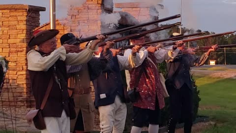 MILITARY SALUTE WITH FLINT GUNS AND A CANNON