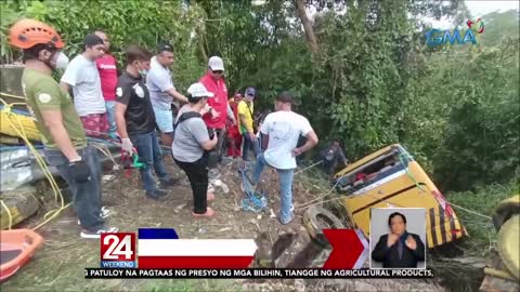 Bus sakay ang mga gurong galing sa seminar, nahulog sa bangin; isa nasawi,...