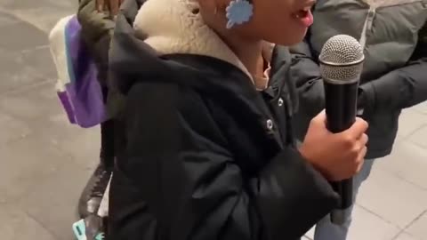 Cute girl singing