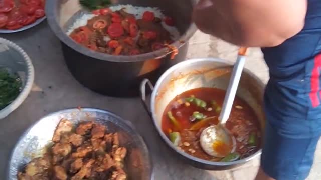 Making Biryani at picnic