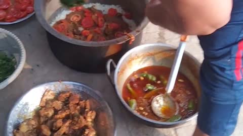 Making Biryani at picnic