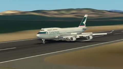 Boeing 747-400ER Cathay Pacific almost passes by a tailstrike in a landing in Hong Kong