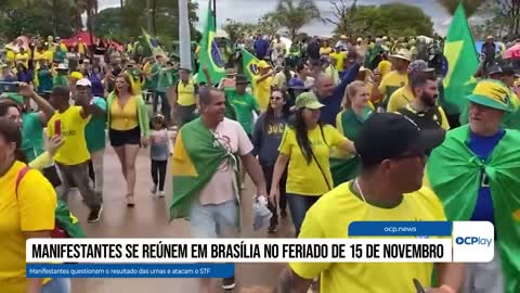 Manifestantes se reúnem em Brasília no feriado de 15 de novembro